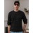 Men's crew-neck waffle texture long-sleeved knit sweater