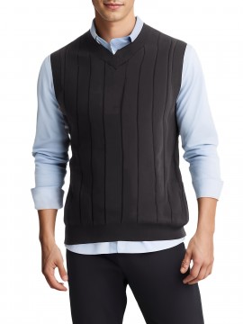Tooluck Men's Fashion V-Neck Wide Stripe Pullover Vest