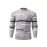 Men's Stylish Stripe Pattern Knitted Pullover - Casual Breathable Long Sleeve Crew Neck Top
