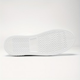 Men's Skate Shoes With Good Grip, PU Leather Lace-up Sneakers, Men's Footwear